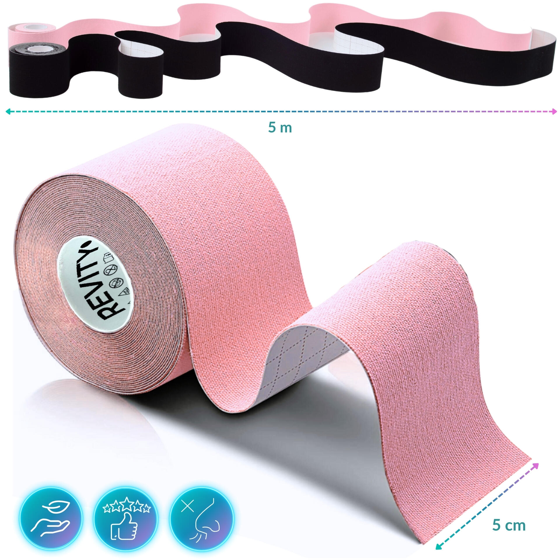 Kinesiotape 5 cm x 5 m medisch Recovery Tape - 1 rol 3/7