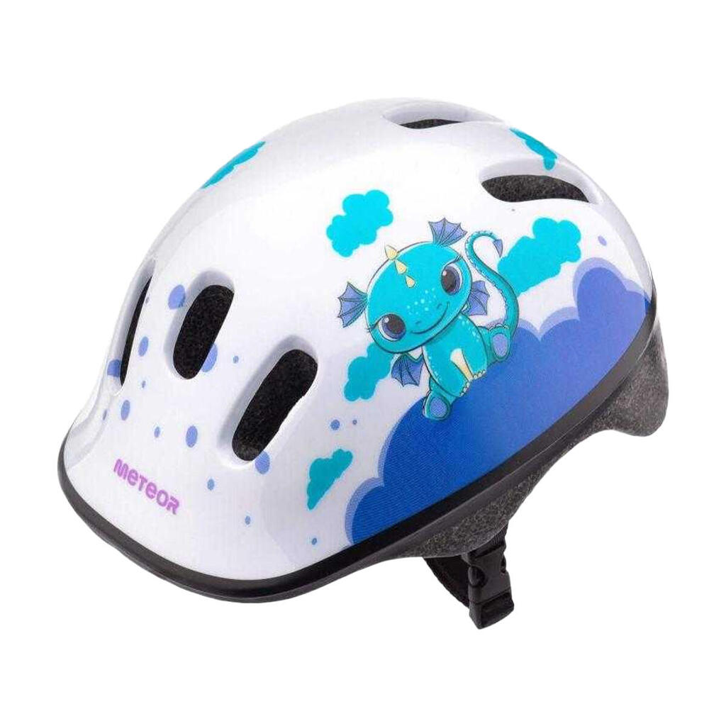 Childrens/Kids Dragon Bike Helmet (White/Blue)