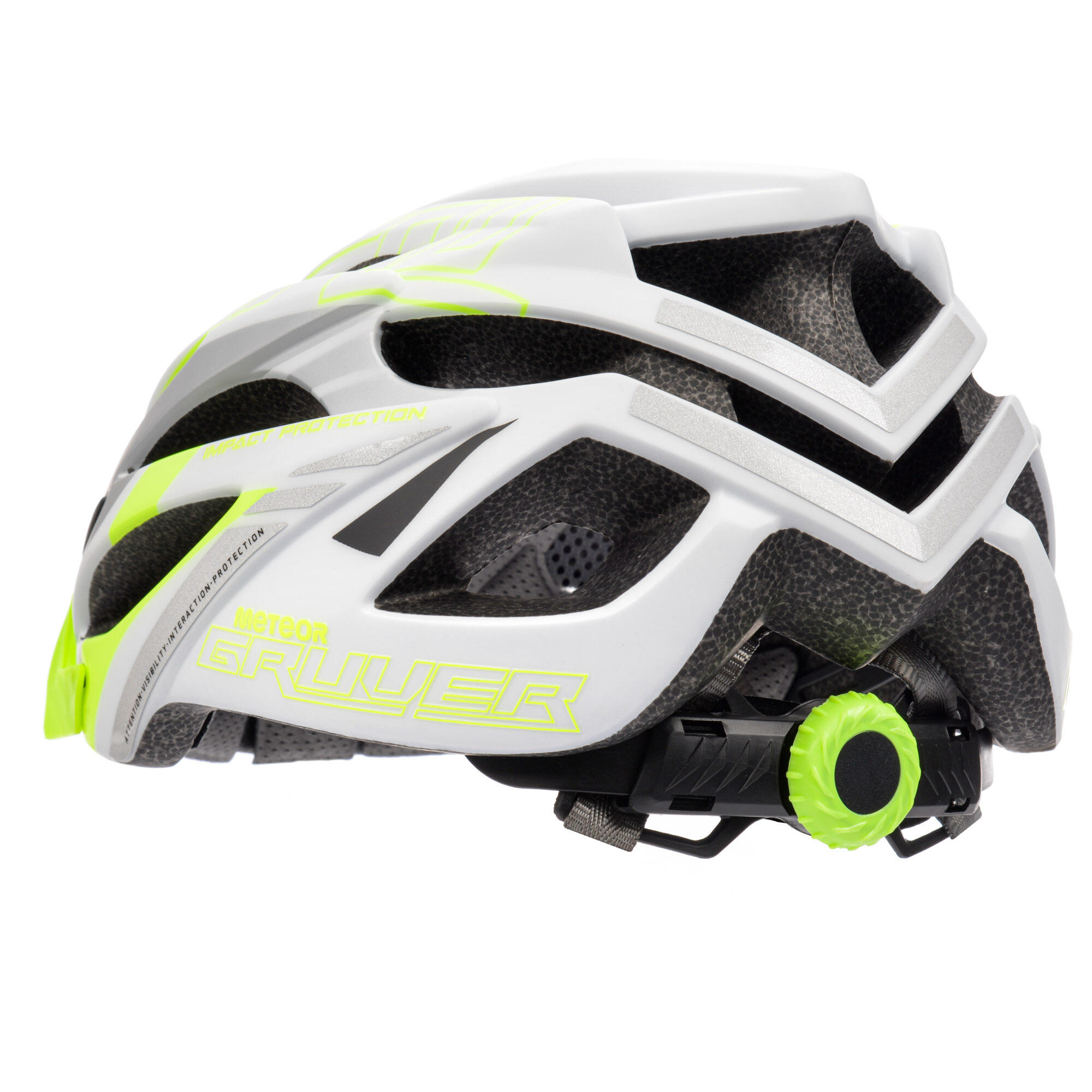 Gruver Logo fietshelm voor volwassenen (Wit, Groen) 2/4