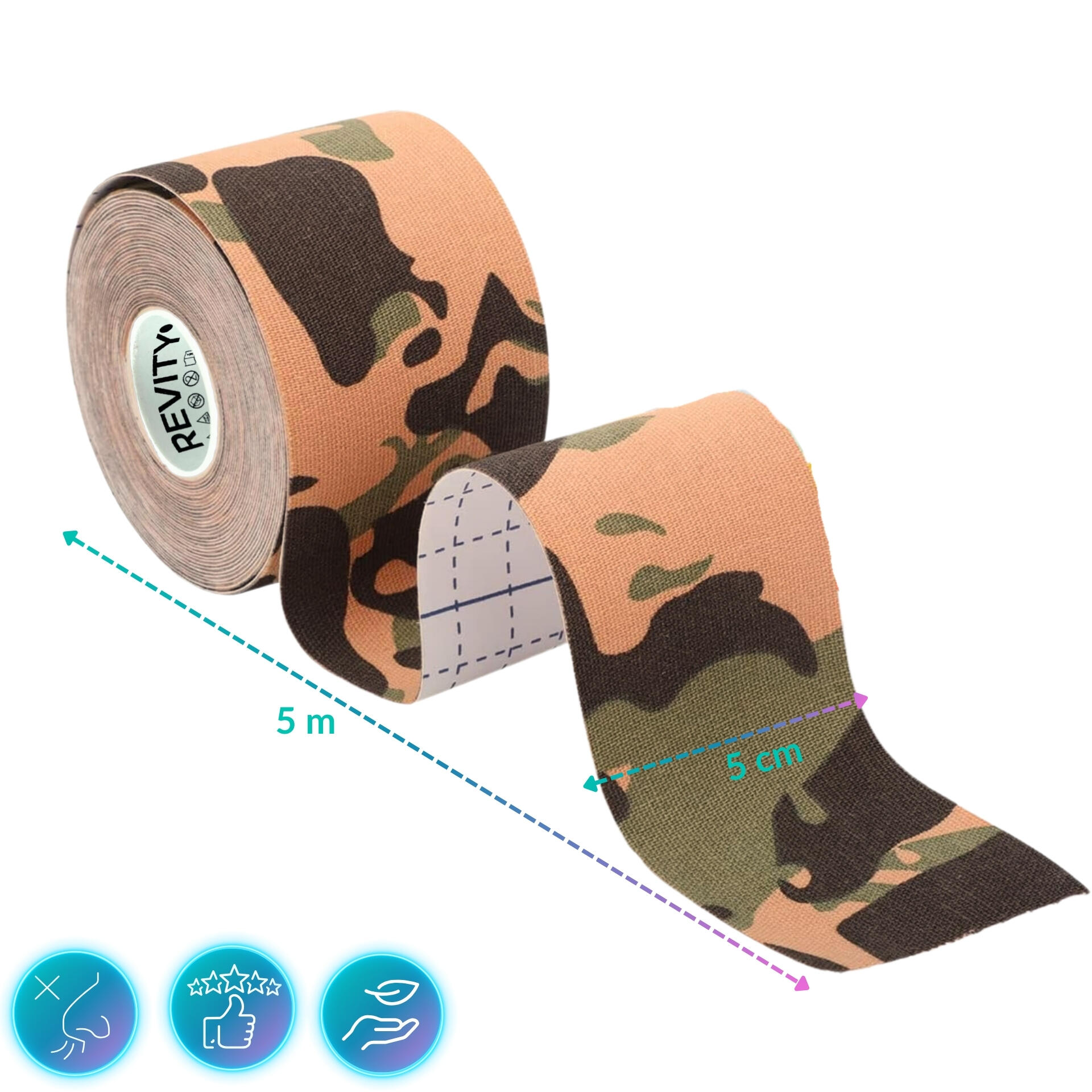 Cinta kinesiológica 5 m × 5 cm, venda de sujeción Kinesiotape - Recovery Tape 6/7