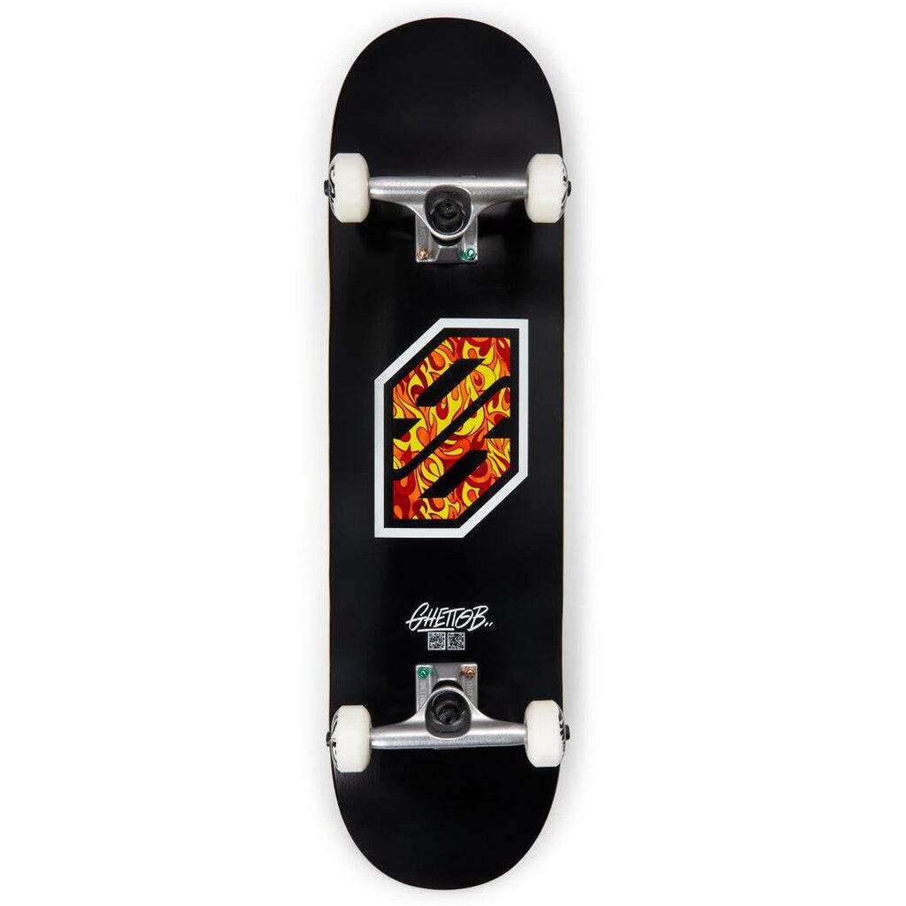 Ghettoblaster Skateboard for Beginners, Flame White, 8.25"