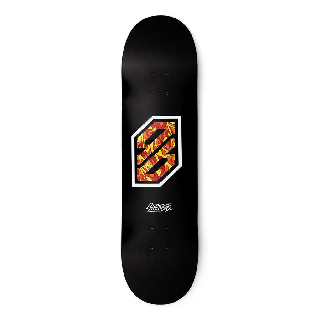 Skateboard Deck Ghettoblaster Pregripped Flame White 8.25"