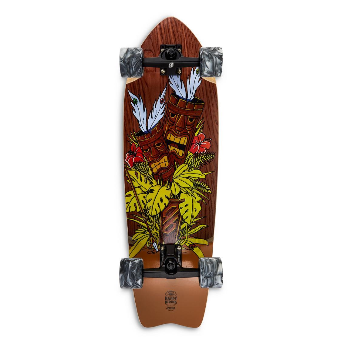 Patineta Ghettoblaster Surfskate Tiki Token Mogano Cola de pez 32" 9.875" 3/7