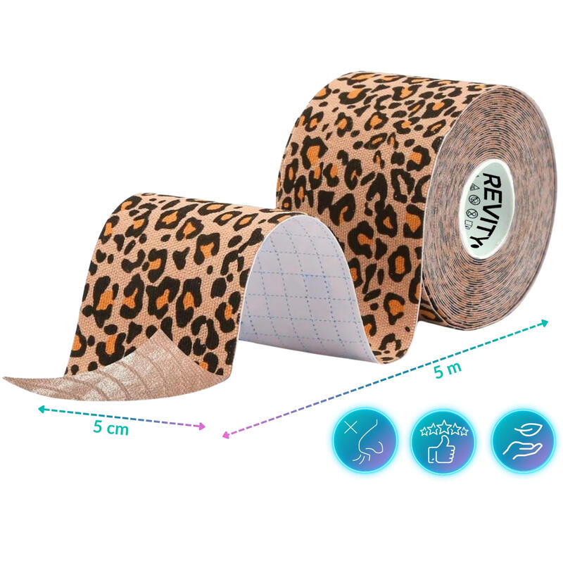 Bandă kinesiologică medicală pentru corp Revity Kinesio Tape 5 xm x 5 m, 1 buc