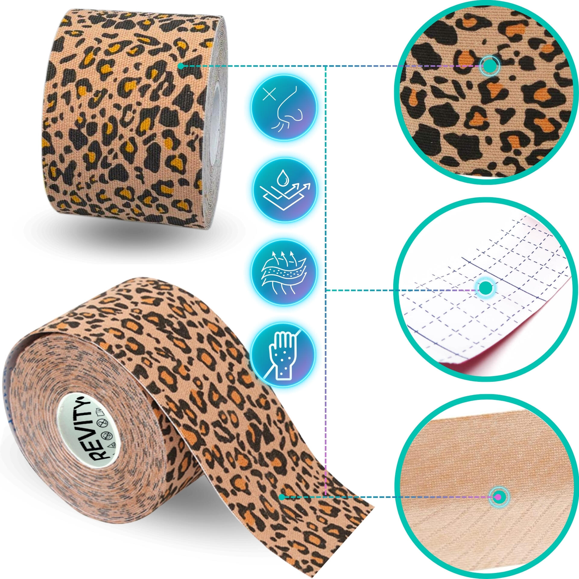 Kinesiology tape 1 szt. 5m Tejpy taśma kinezjologiczna plastry kinesio na kolano 6/7