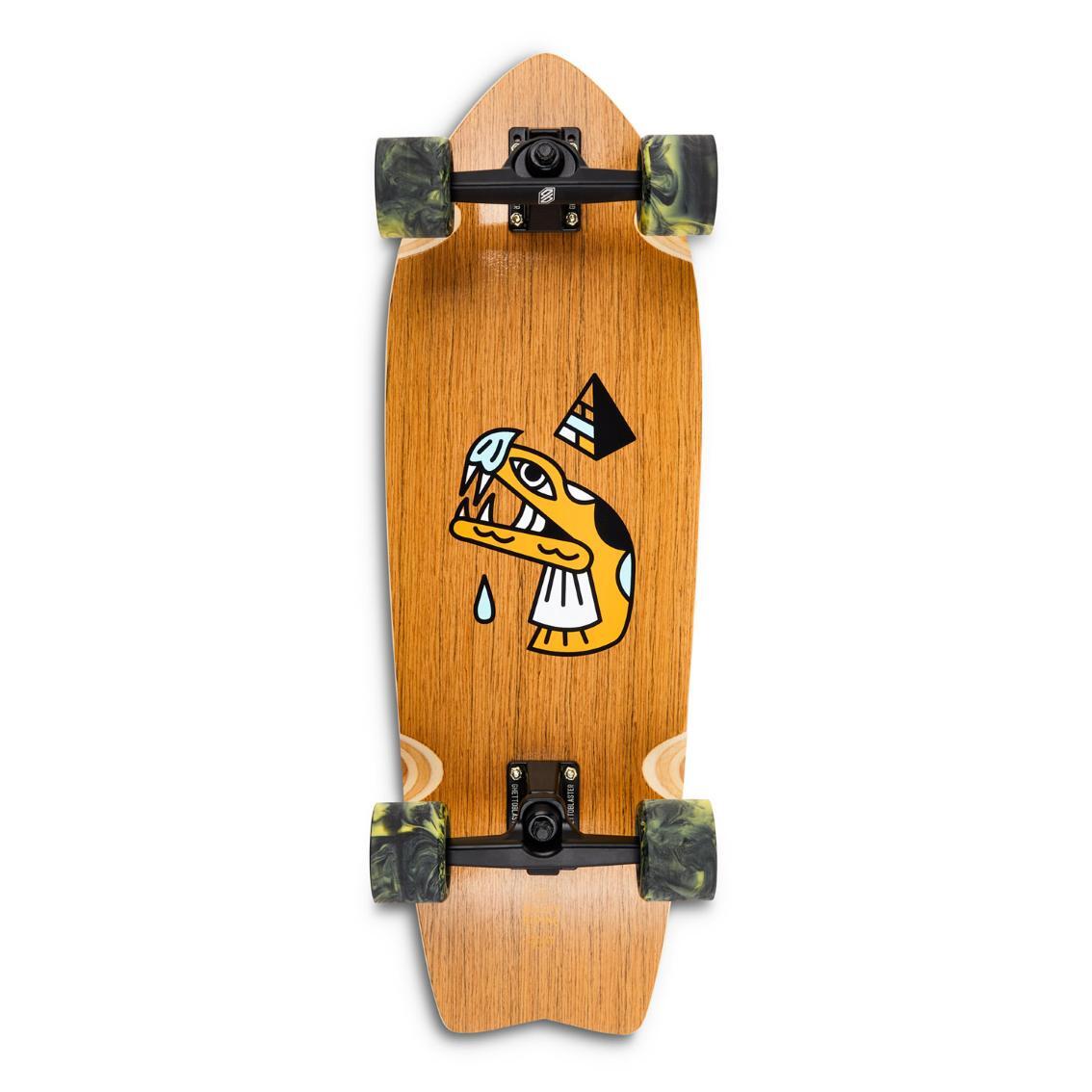 Skateboard Ghettoblaster Surfskate Cabeza de Serpiente de Teca 30" 9.75" 3/7