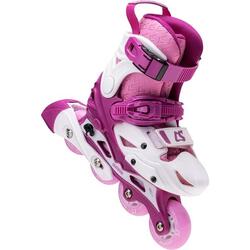 Patins À Roulettes Alignées ACTIONEL Enfant (Blanc / Rose)