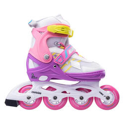 Patins À Roulettes Alignées MERON Enfant (Blanc / Rose / Violet)