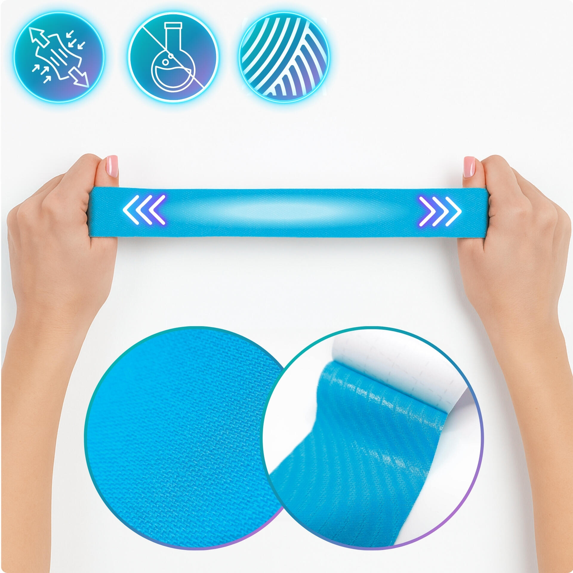 Cinta kinesiológica Kinesiotape 5 m × 5 cm, para lifting facial y busto, médico 5/7