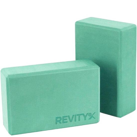 Briques de yoga Mousse EVA 23×15×7,5 cm guide d’exercices en PDF, x2 Revity