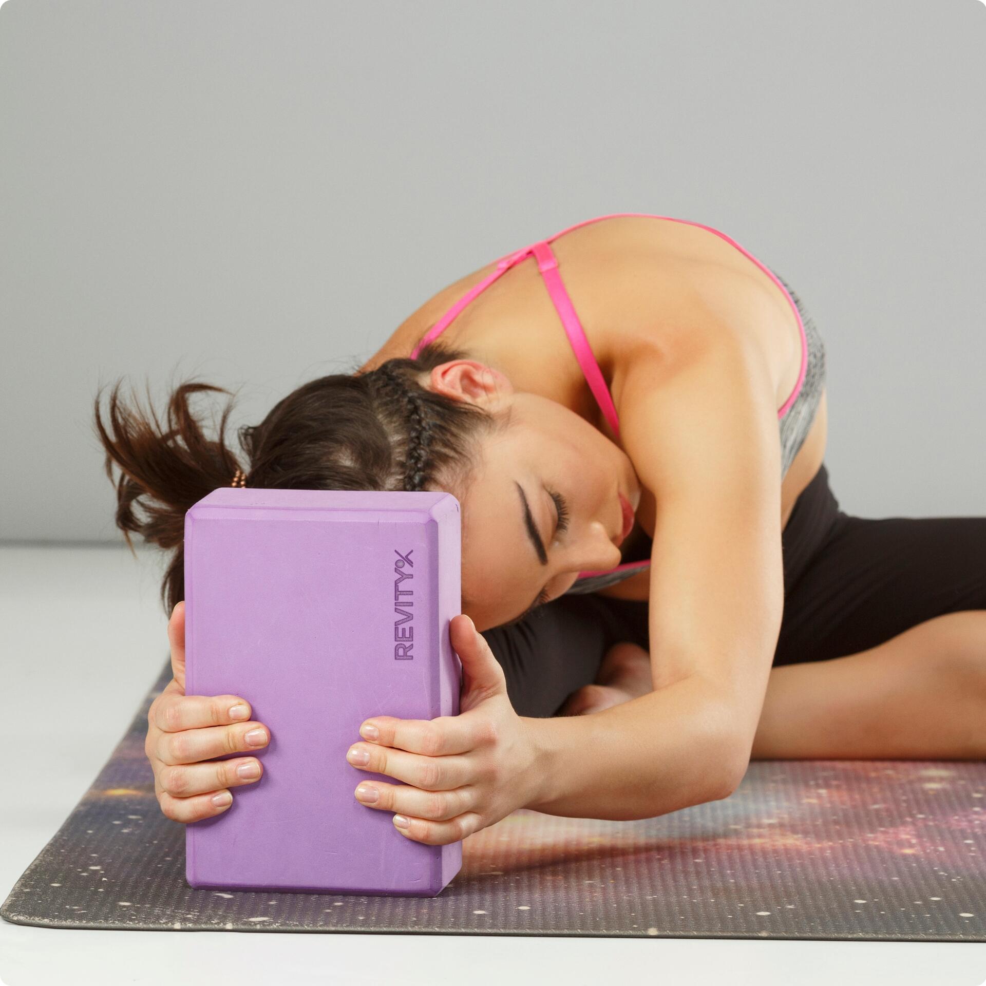 Bloques yoga de EVA - juego de 2 + plan de entrenamiento en PDF, morado 7/7