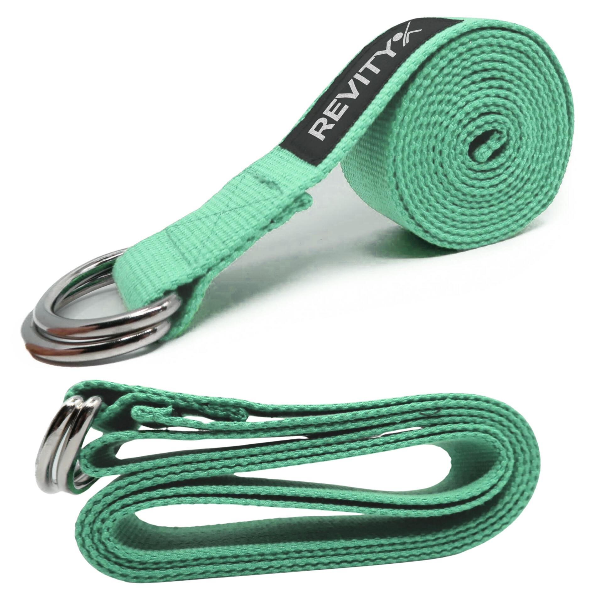 Correa yoga/pilates de 200 × 3,8 cm + plan de entrenamiento en PDF, menta 4/7