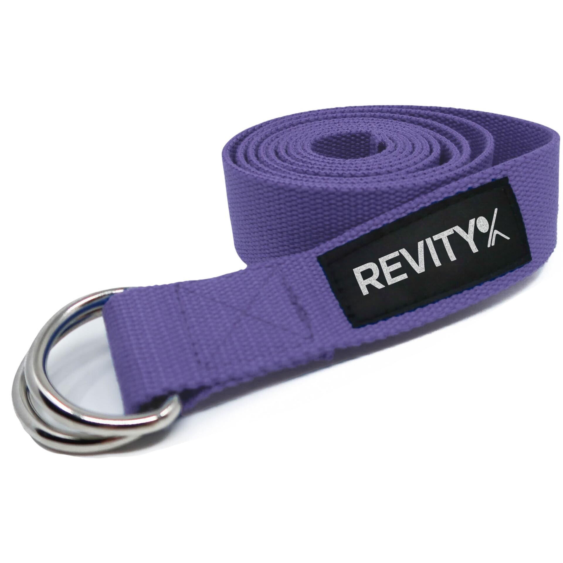 Correa yoga/pilates de 200 × 3,8 cm + plan de entrenamiento en PDF, morado 5/7
