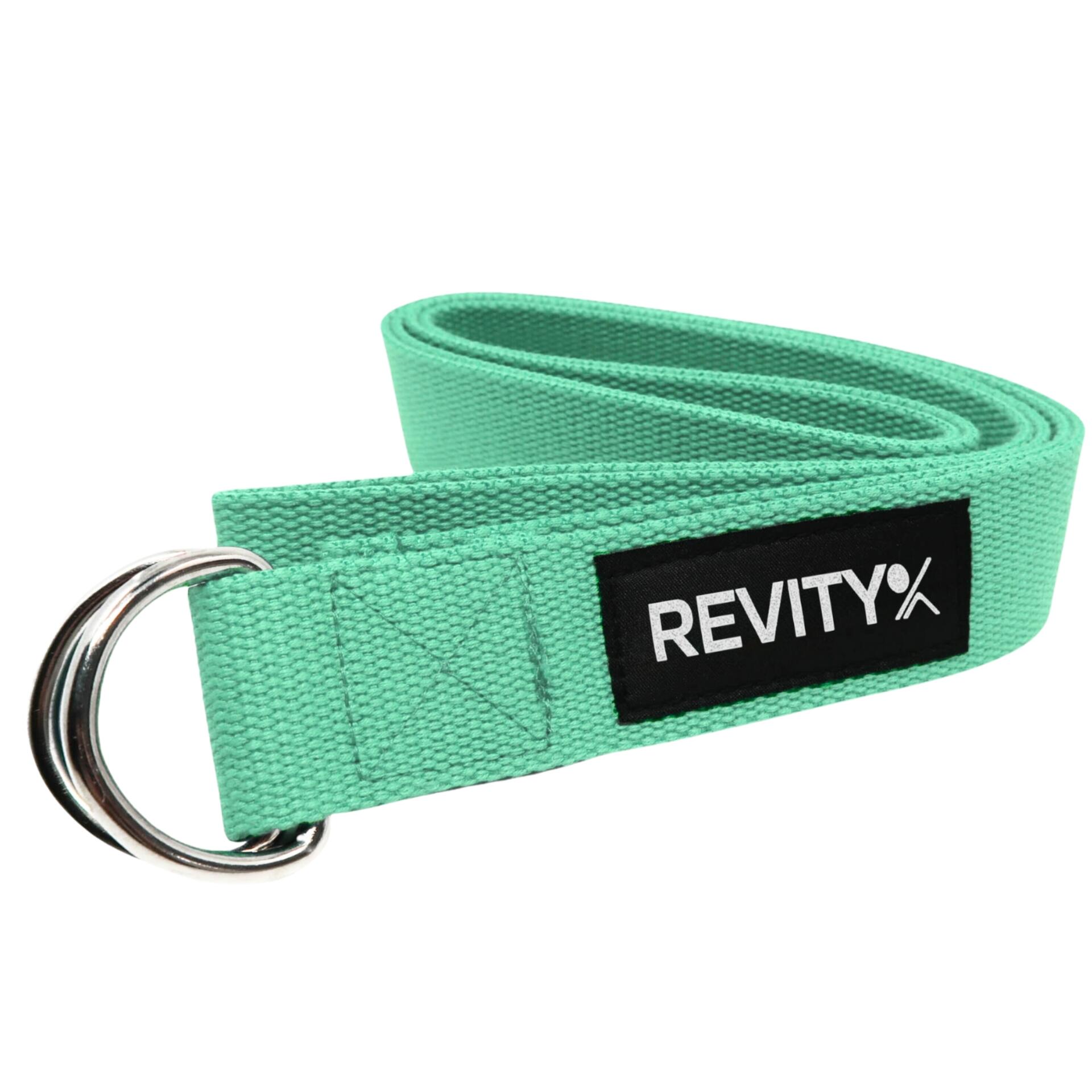 Correa yoga/pilates de 200 × 3,8 cm + plan de entrenamiento en PDF, menta 6/7