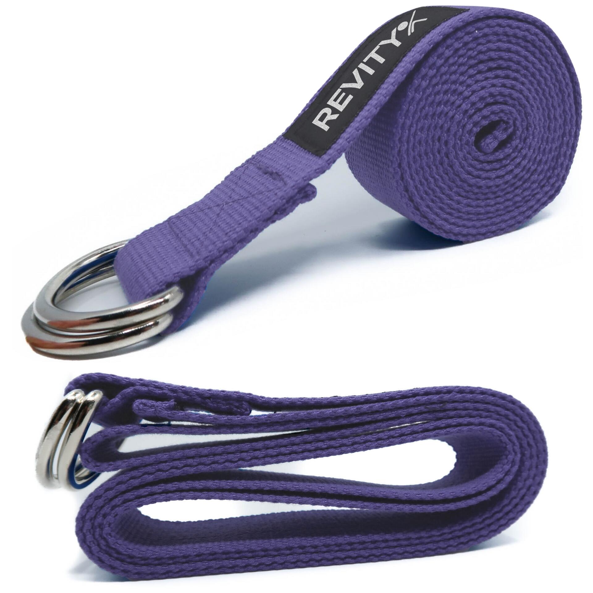 Correa yoga/pilates de 200 × 3,8 cm + plan de entrenamiento en PDF, morado 6/7