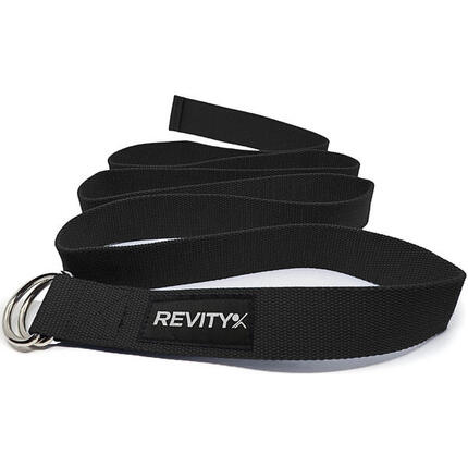 Yoga Gurt, Pilates Gurt zum Dehnen 200 cm x 3,8 cm schwarz