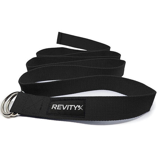 Yoga Gurt, Pilates Gurt zum Dehnen 200 cm x 3,8 cm schwarz