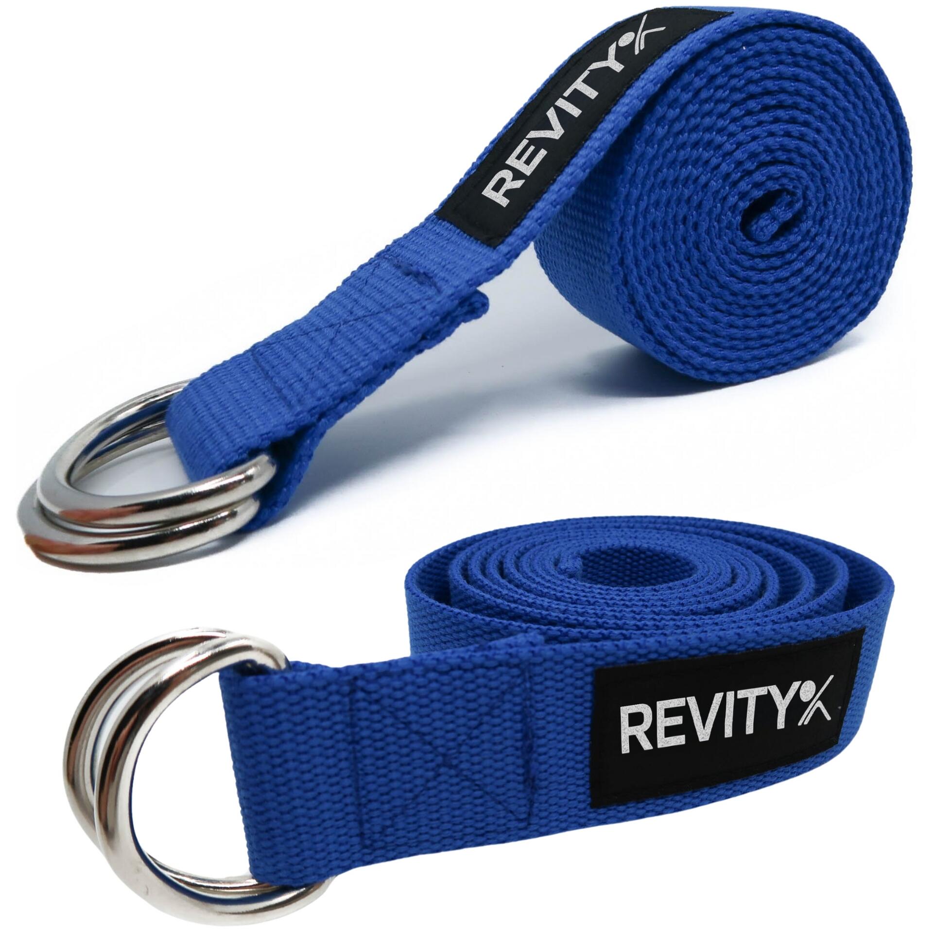 Correa yoga/pilates de 200 × 3,8 cm + plan de entrenamiento en PDF, azul 4/7