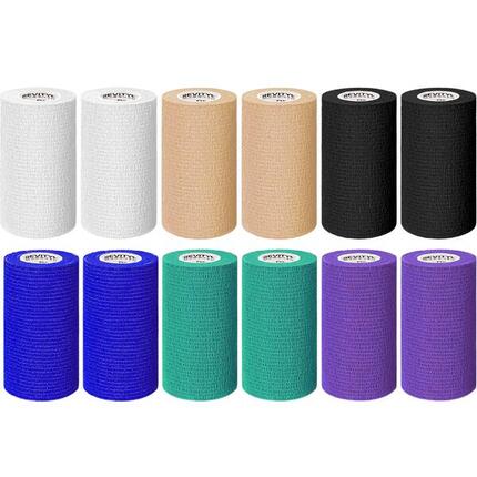 Bande cohésive auto-adhérente 10 cm x 4,5 m - pansement élastique x12 Revity