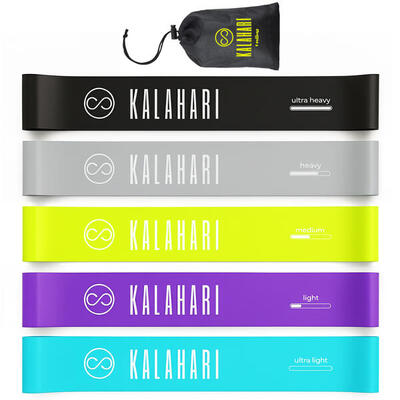 Elastici Fitness Set – 5 Fasce elastiche con livelli di Resistenza differenti