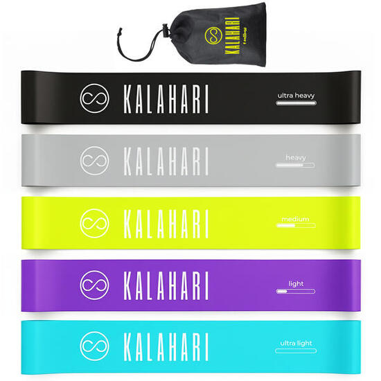 Elastici Fitness Set – 5 Fasce elastiche con livelli di Resistenza differenti