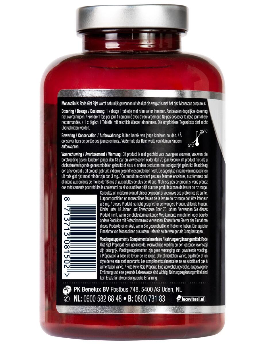 Lucovitaal Rode Gist Rijst 360 tabletjes 4/5