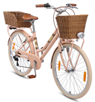 Vélo de ville, VTC en aluminium 26", 7 vitesses, rétro urbain