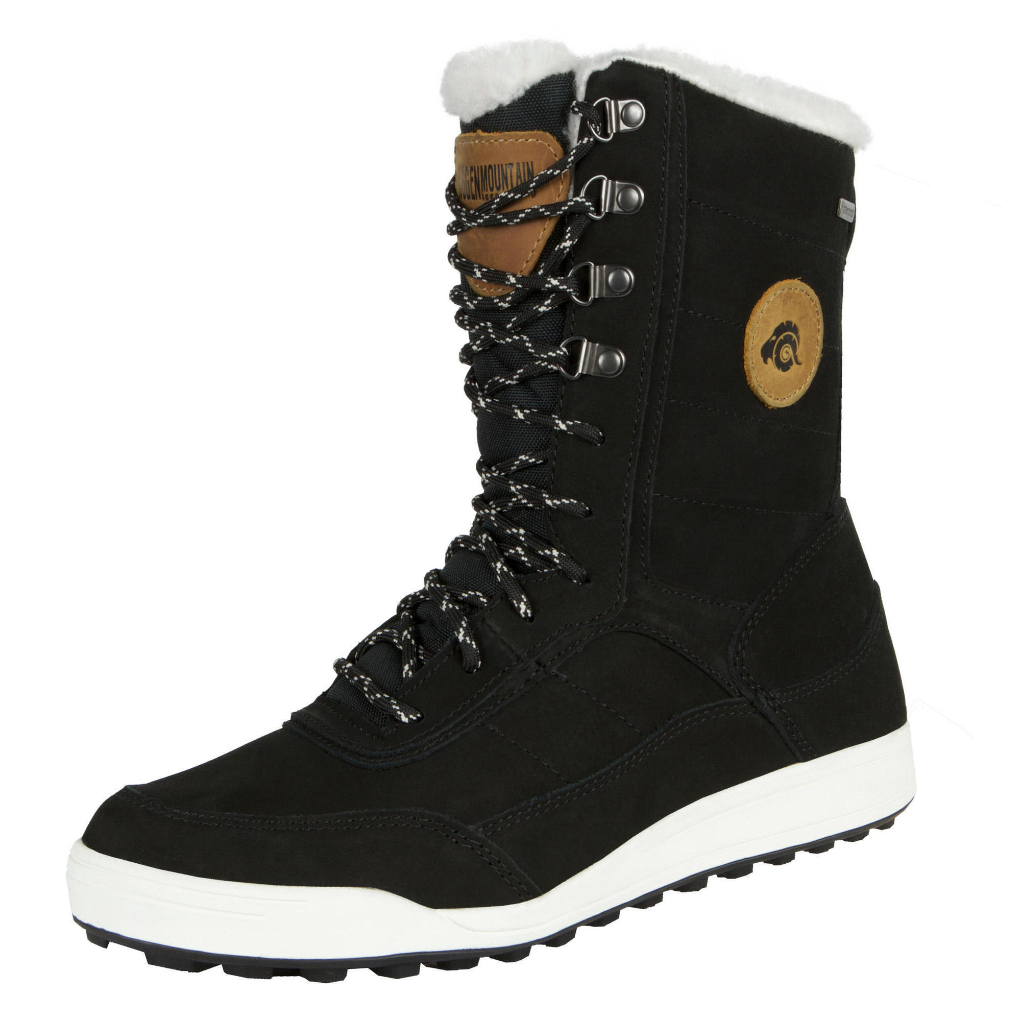 Guggen Mountain - Bottes D'Hiver En Fourrure Pour Femme Partiellement Doublées En Laine D'Agneau - Bottes De Neige - Noir - 36 - Decathlon