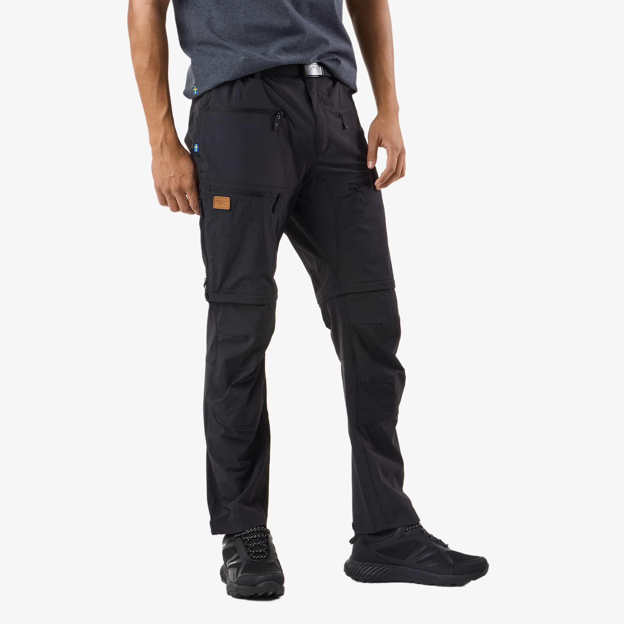 Outdoor Ventures Regenbroek voor heren, fiets, waterdicht, ademend, winddicht, outdoorbroek, wandelbroek, winddicht, lichte trekkingbroek, opvouwbaar, zwart, XXL / 32L