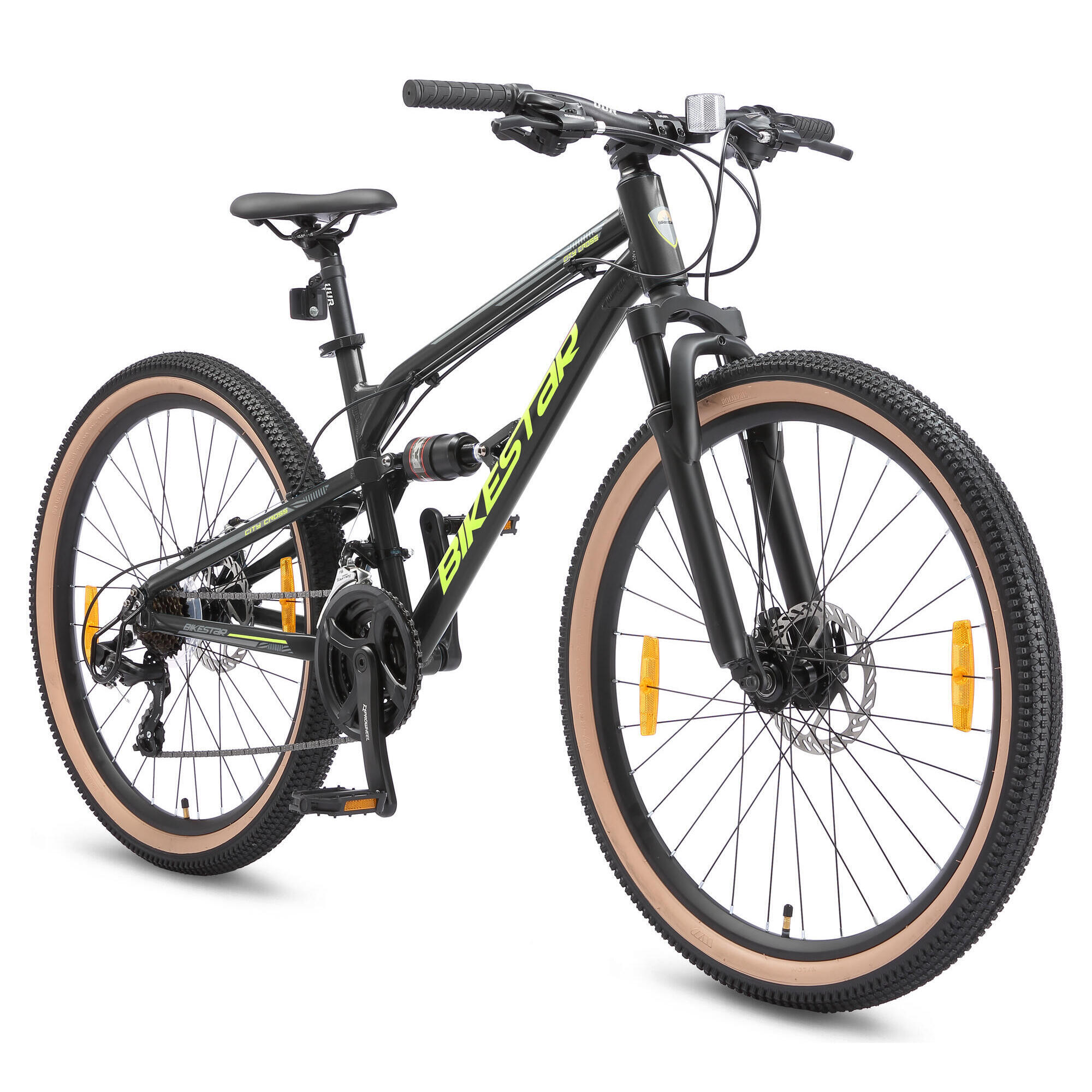 Bikestar - Vtt 26" Aluminium, Tout Suspendu, 21 Vitesses, Frein À Disque - Vélo Tout Terrain - Noir - Taille Unique - Decathlon