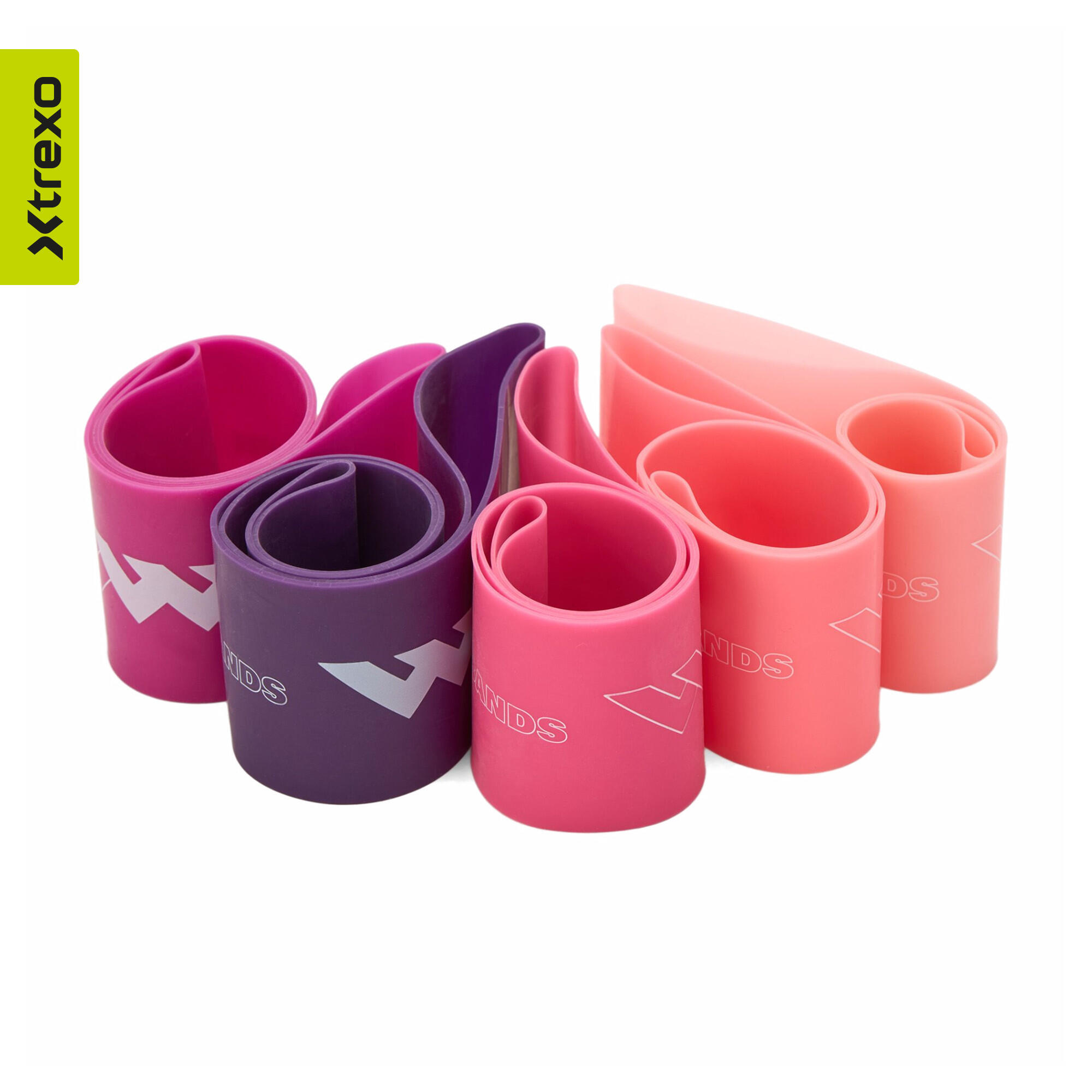 Set aus Übungsbändern XTREXO Mini Power Band TXO-B4Z053-ALL 5 Stück 3/7