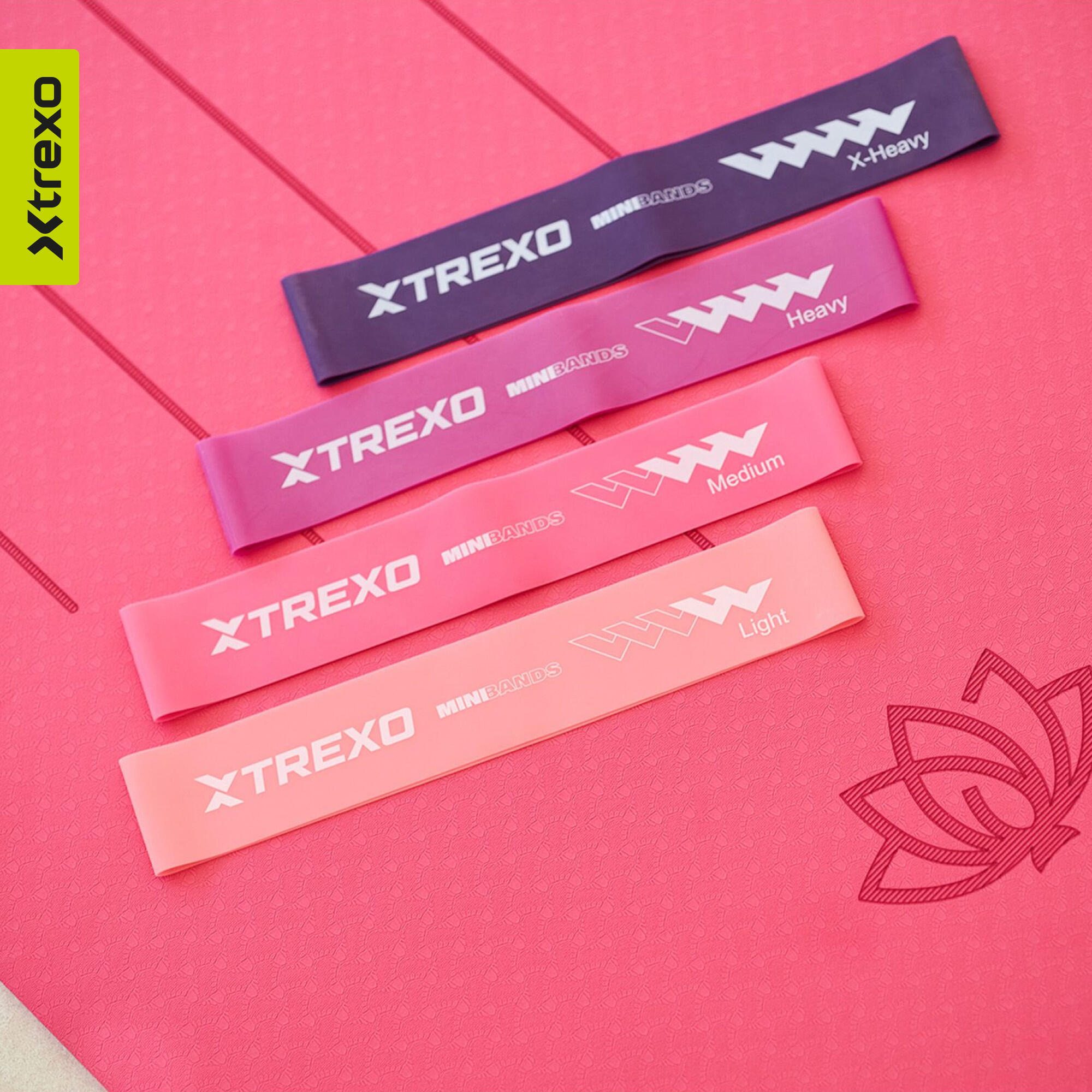 Set aus Übungsbändern XTREXO Mini Power Band TXO-B4Z053-ALL 5 Stück 5/7
