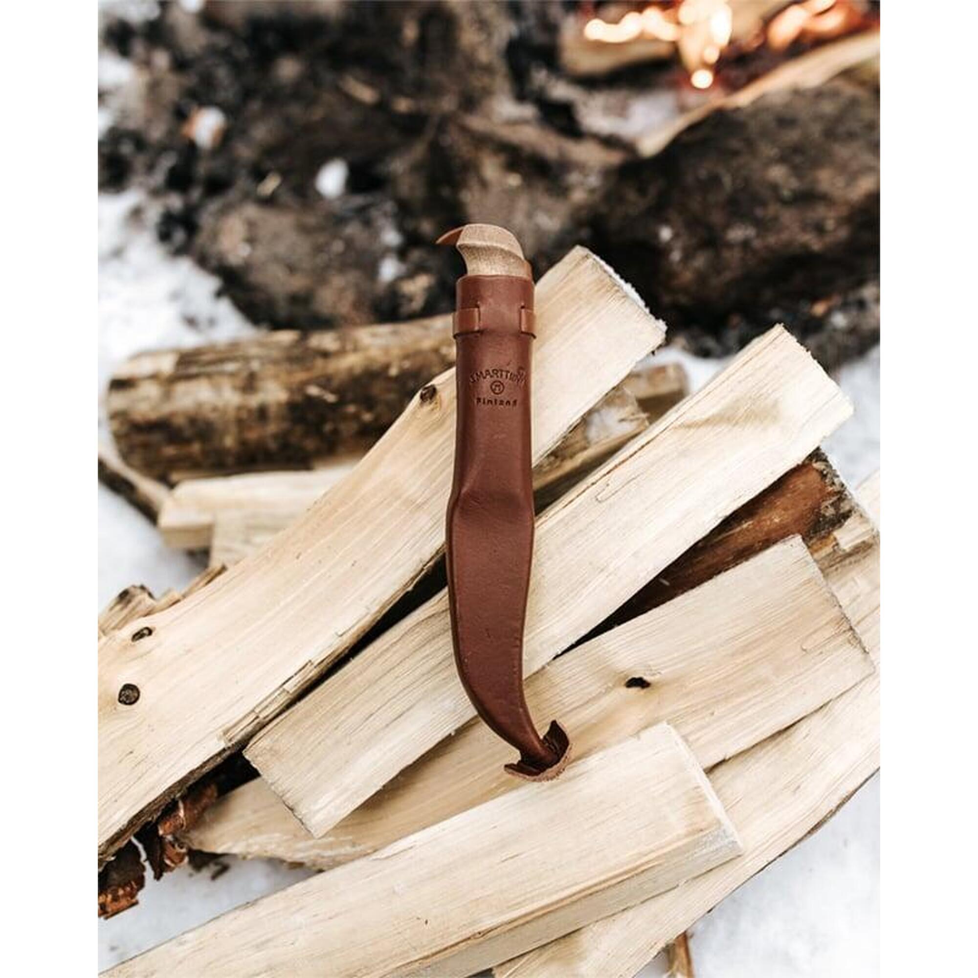 Cutit Marttiini Lynx Lumberjack otel carbon cu teaca piele