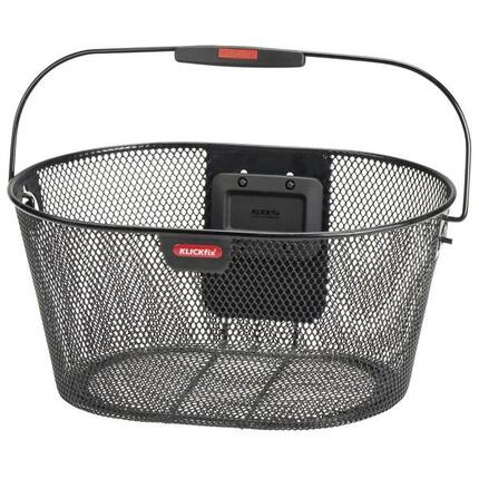 KLICKfix panier de vélo avant OVAL plat noir 29x40x19 cm