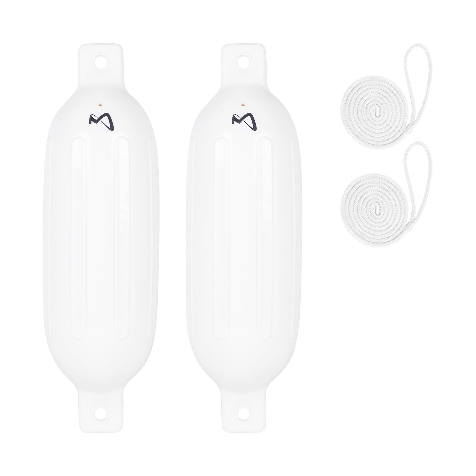 Mesle - Pare-battage Dura Lot De 2 Avec Corde, Ø 14 Cm | 51 Cm Long, Bateau Yacht - Pare-battage - Blanc - Taille Unique - Decathlon