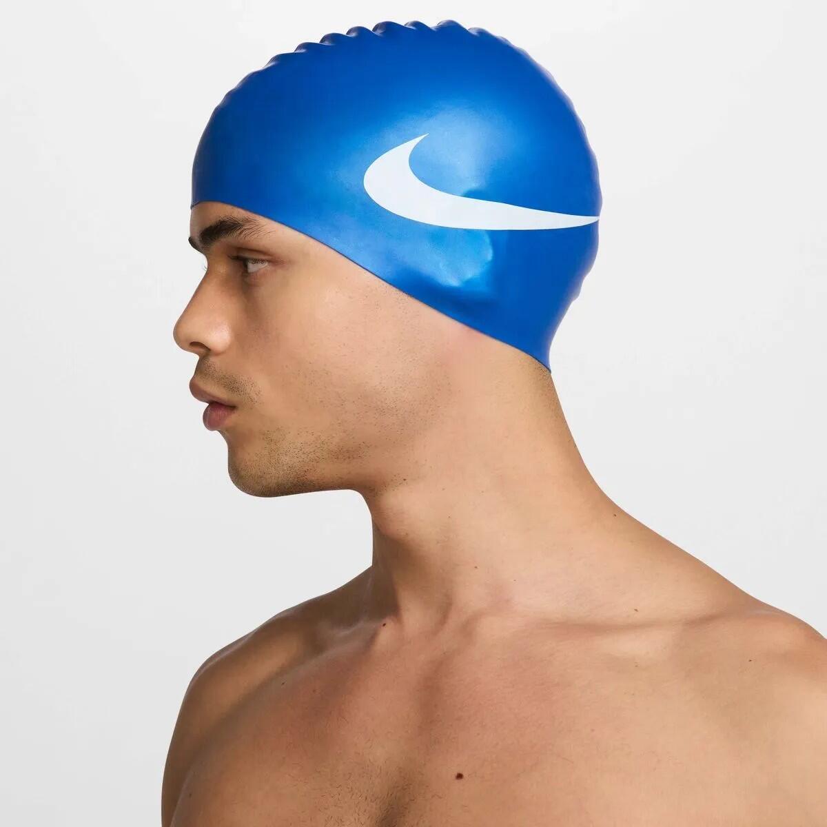 Bonnet de Bain Nike Swim Big Swoosh Bleu 2/4