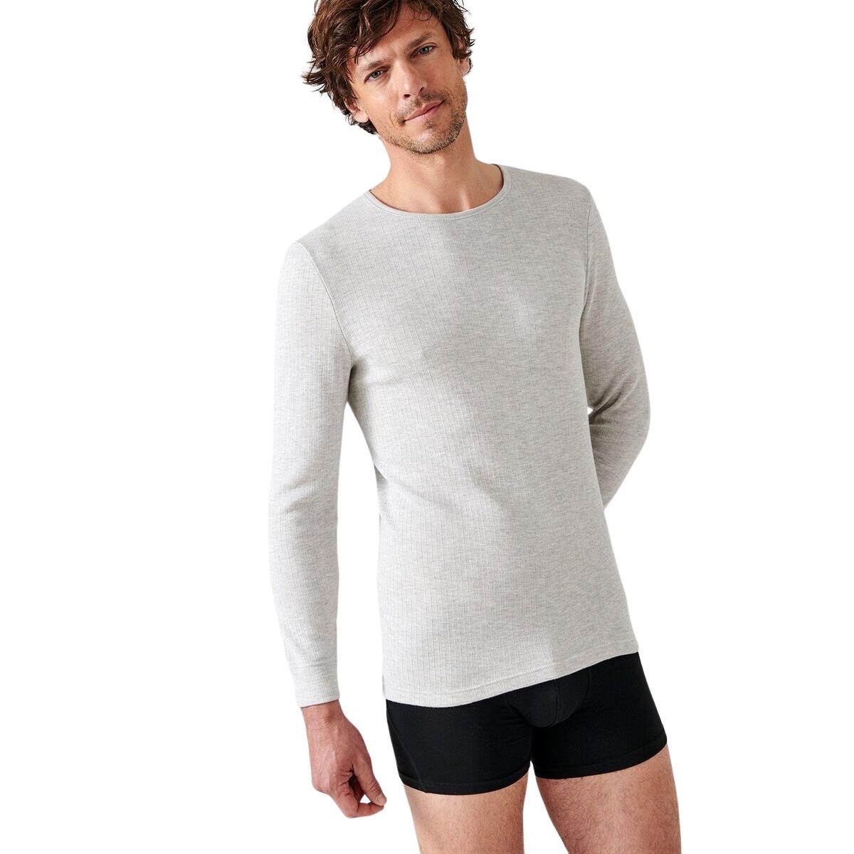 Damart - T-shirt Manches Longues Col Rond Damart Thermolactyl - T-shirt Manches Longues - Gris - Decathlon