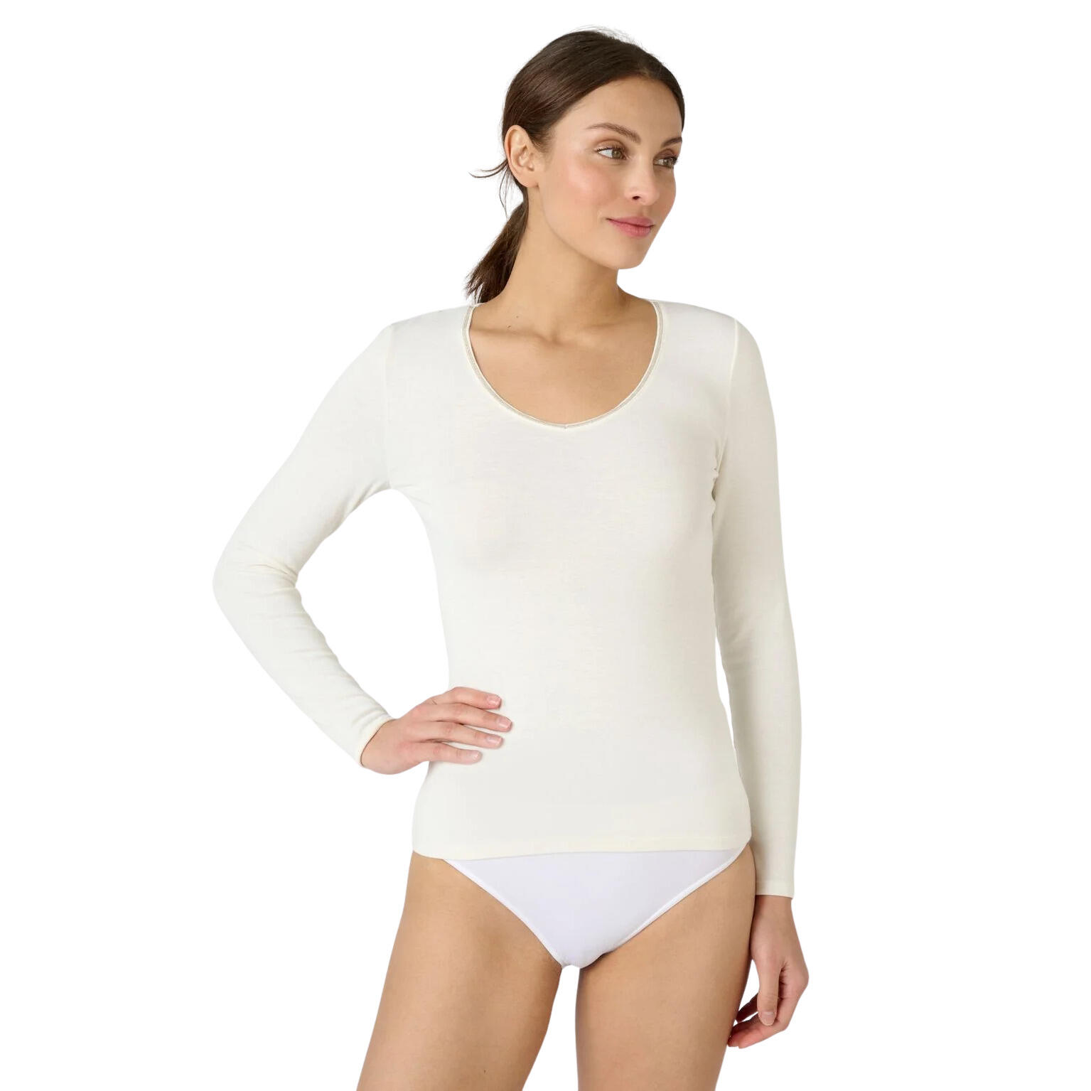 Damart - T-shirt Manches Longues Thermolactyl Sensitive Femme Damart - T-shirt Manches Longues - Blanc - Decathlon