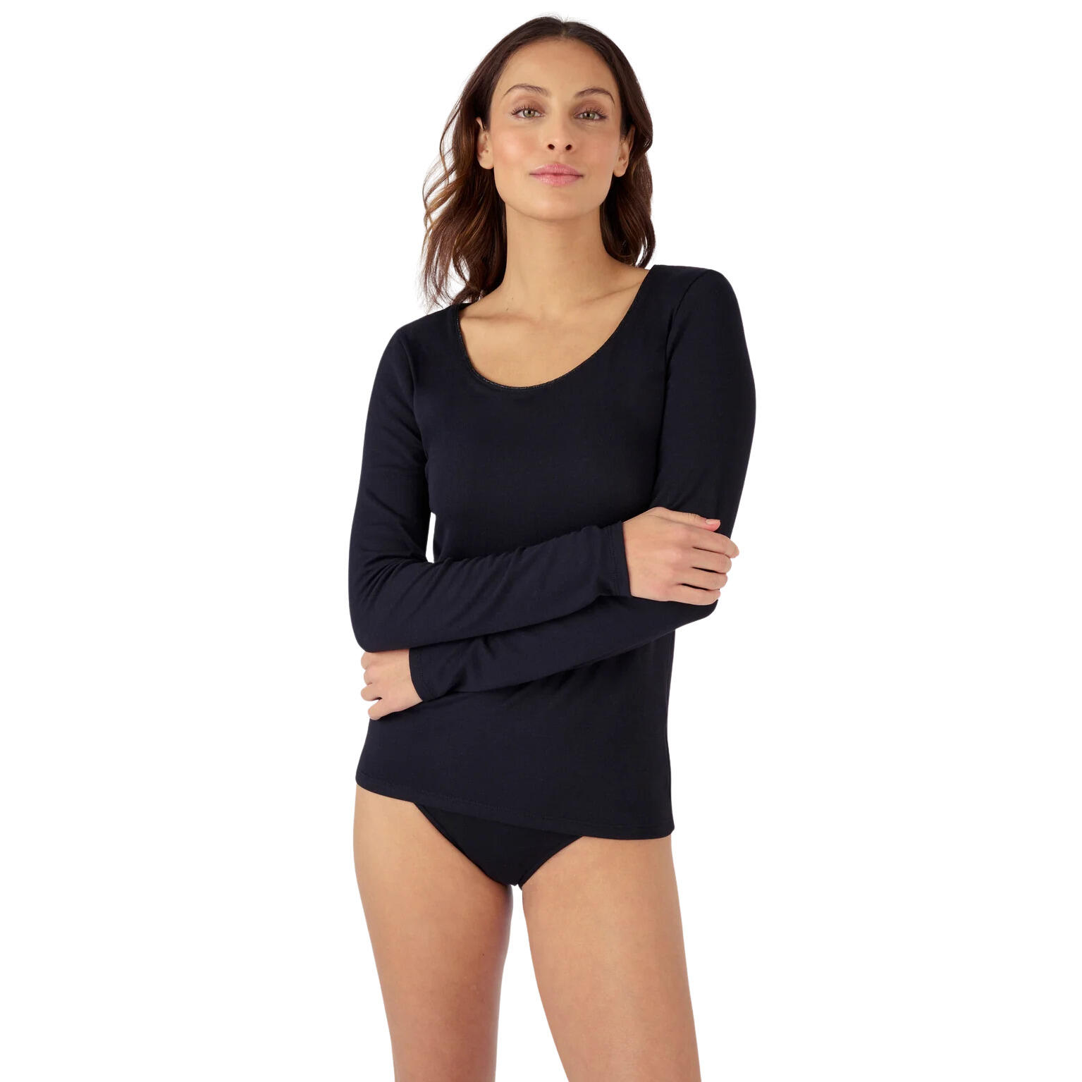 Damart - T-shirt Manches Longues Thermolactyl Sensitive Femme Damart - T-shirt Manches Longues - Noir - Decathlon