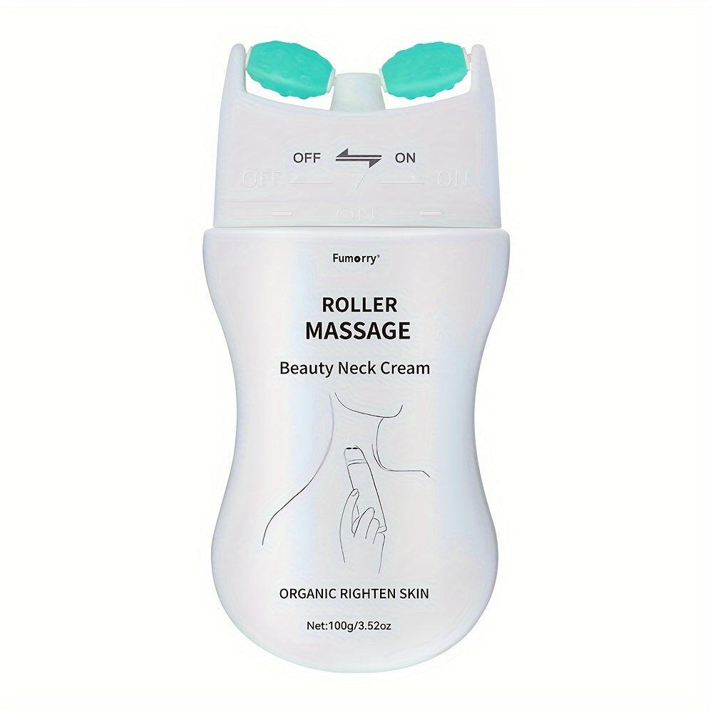 NNETM Firming Neck Massage Cream with Roller for Women - White