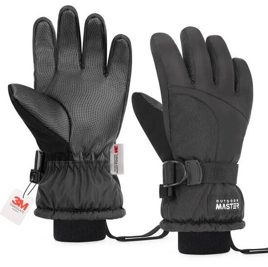 Outdoor master Guanti da Neve 3M Bambini Impermeabili/Touchscreen Tasca con Zip