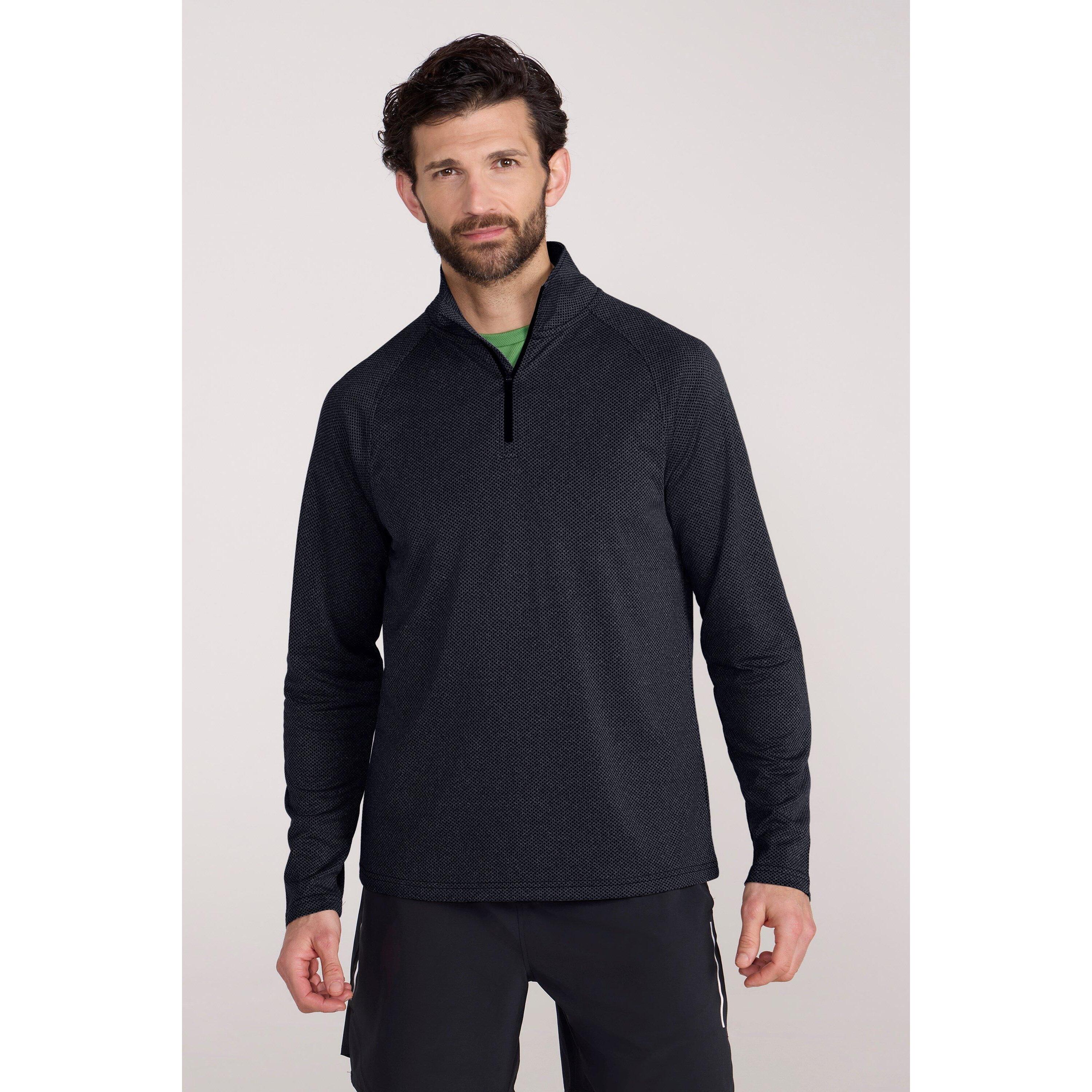 MOUNTAIN WAREHOUSE Mens Spin Textured Half Zip Sweatshirt (Dark Grey)