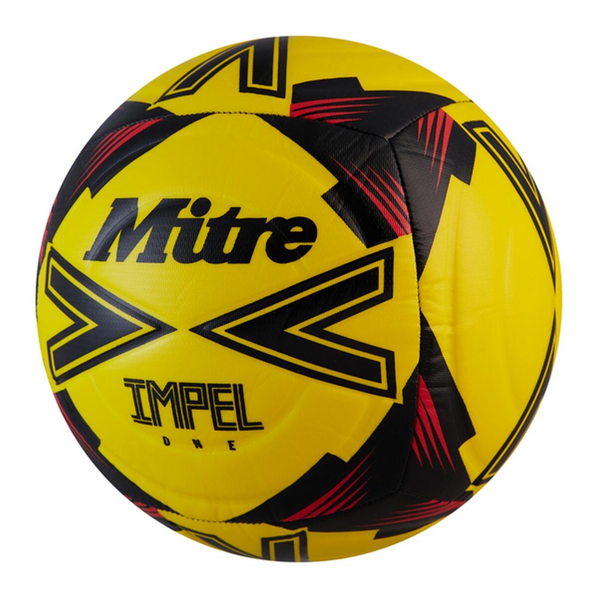 Pallone Mitre Impel One Giallo Fluorescente Nero Rosso 4 2/3