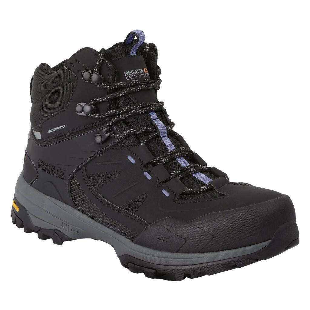 Womens/Ladies Regen Walking Boots (Black/Lilac Bloom)