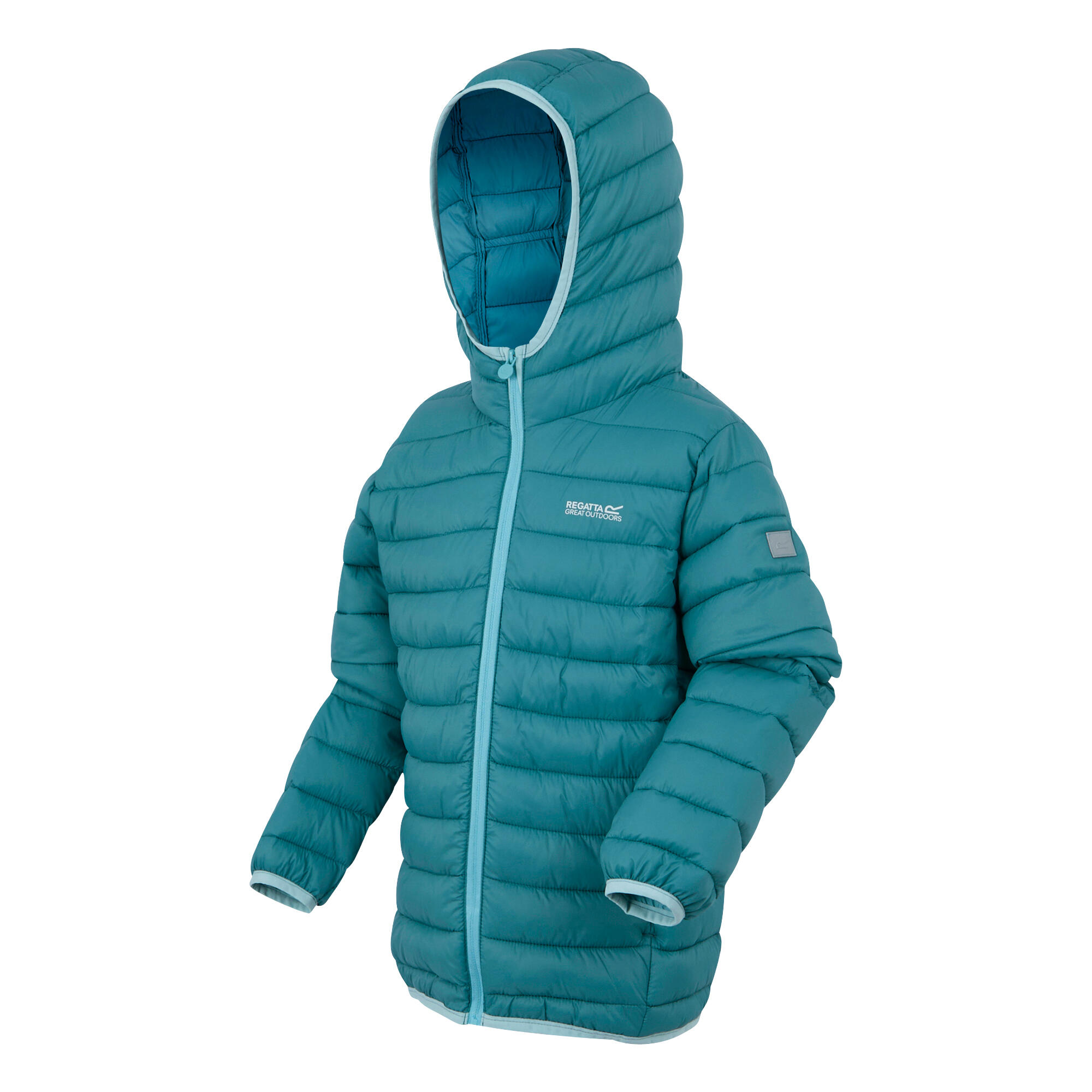 "Marizion" Steppjacke mit Kapuze für Kinder Blaugrau/Marineblau 3/5