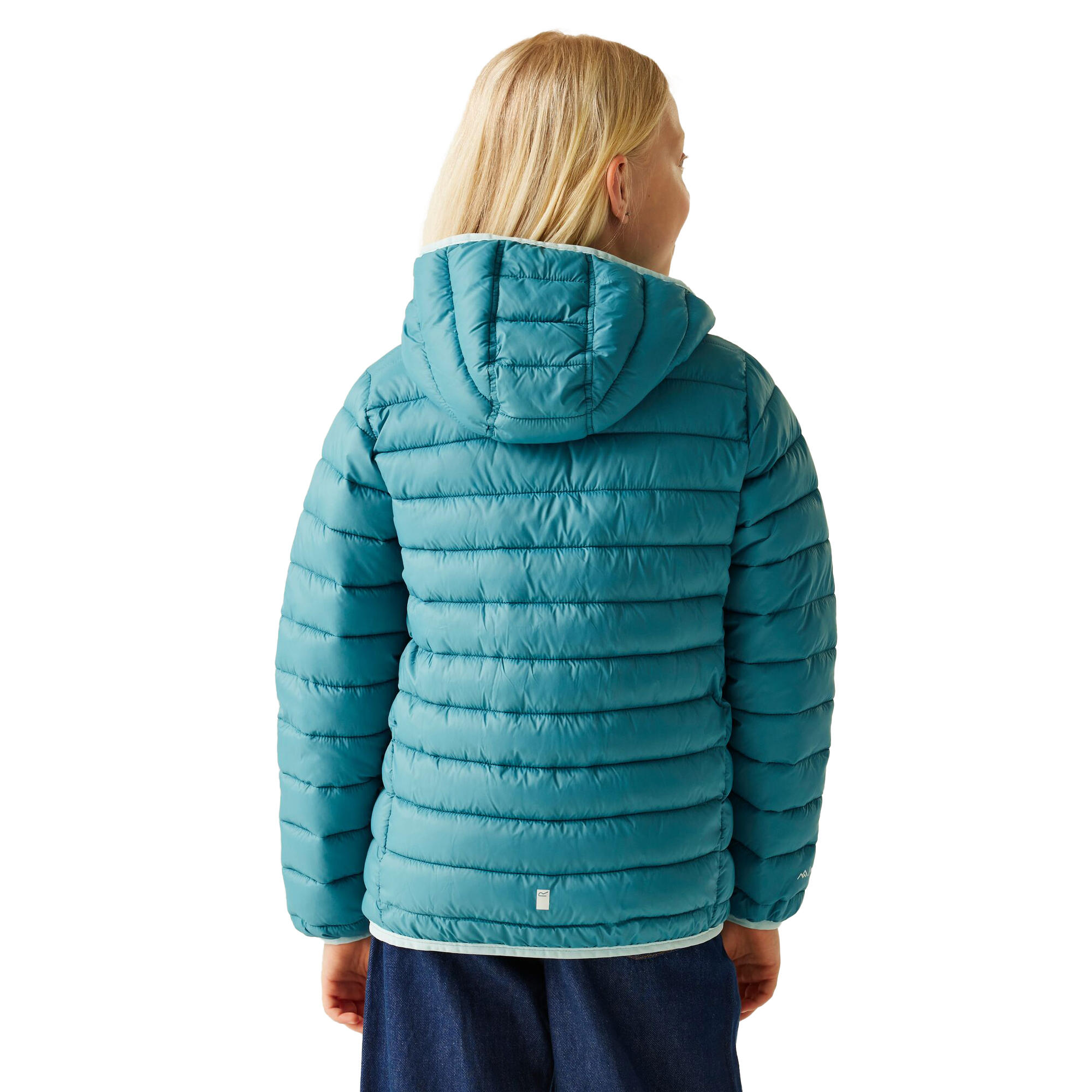 "Marizion" Steppjacke mit Kapuze für Kinder Blaugrau/Marineblau 4/5