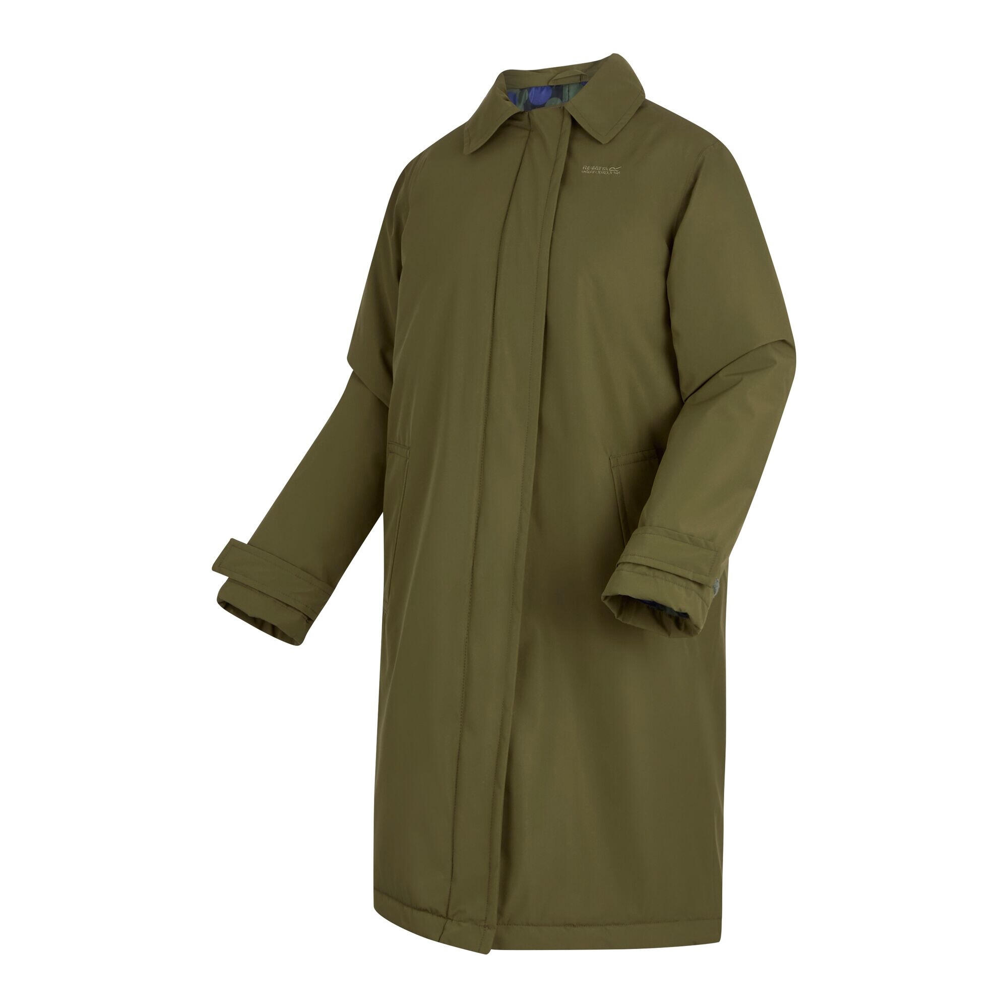 Chaqueta Impermeable Orla Kiely Mac para Mujer Verde Militar, Verde Militar, 3/5