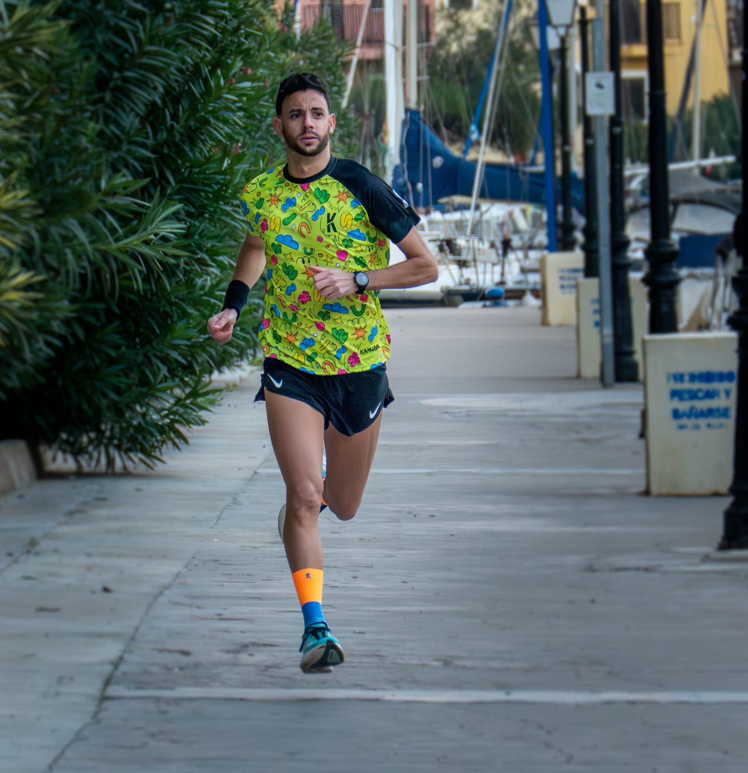 Maglia Running Uomo Verde Lime CLOUDY 3/5