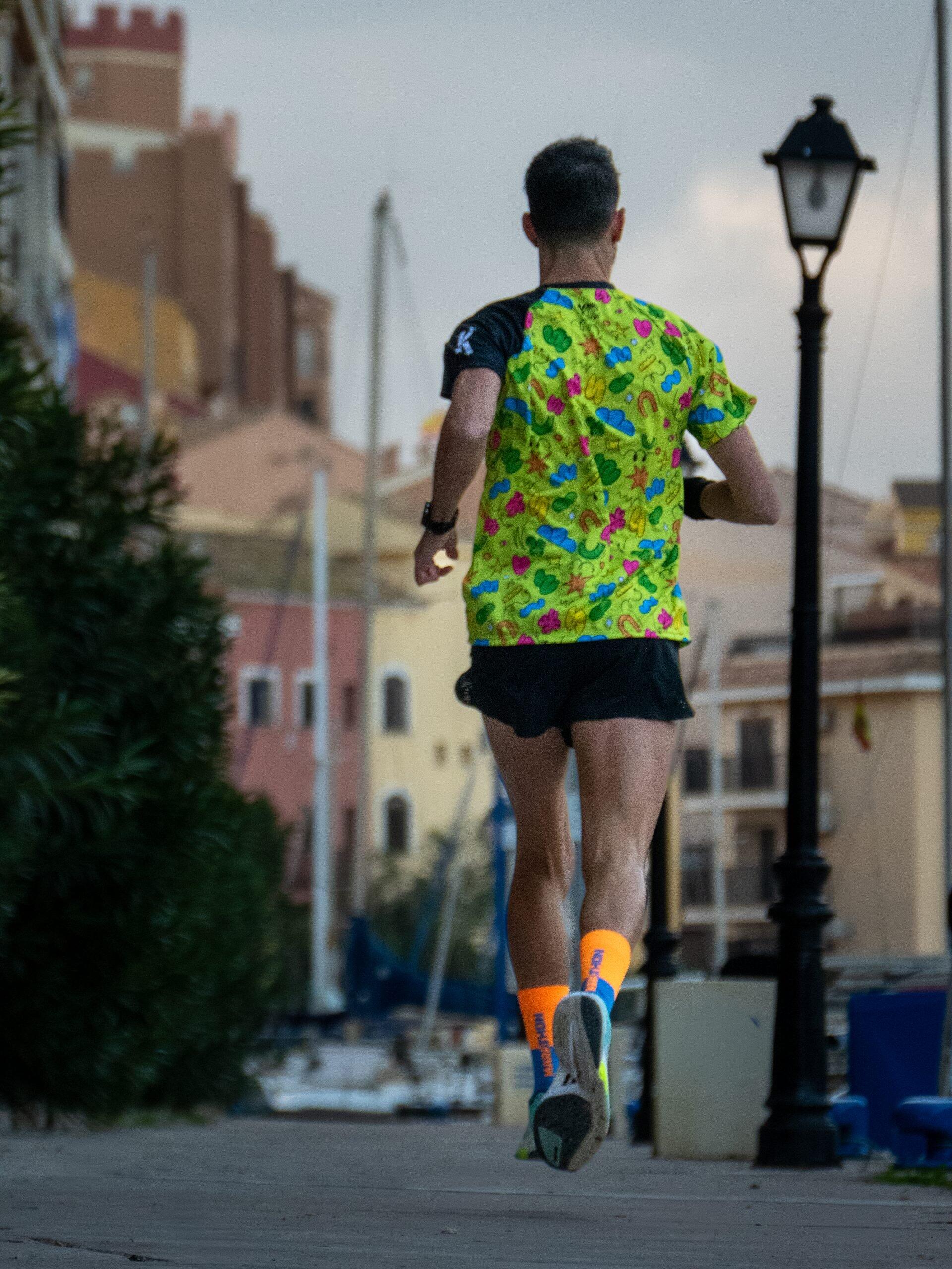 Maglia Running Uomo Verde Lime CLOUDY 4/5