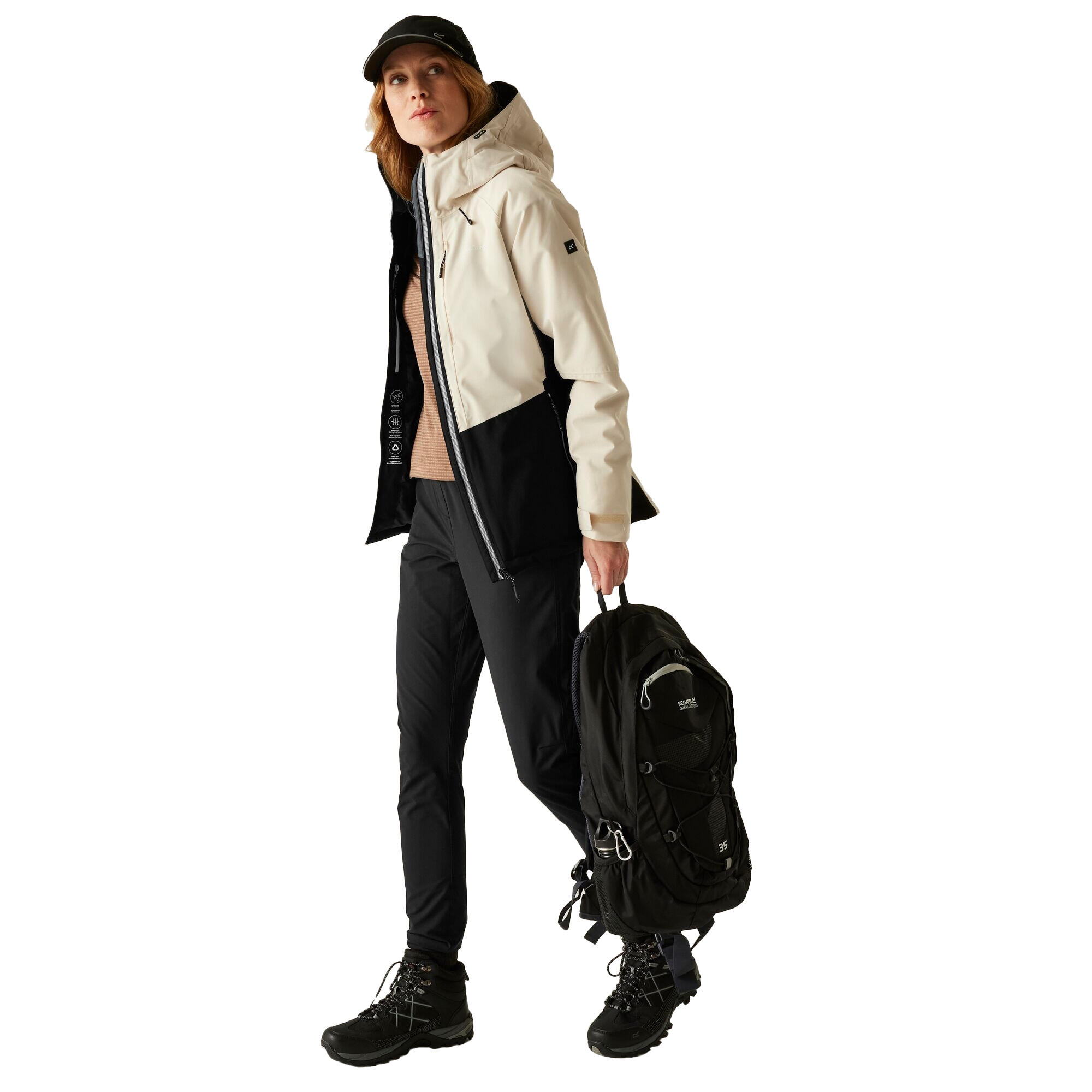 Veste Matelassée HIGHTON Femme (Blanc Cassé / Noir) 2/3